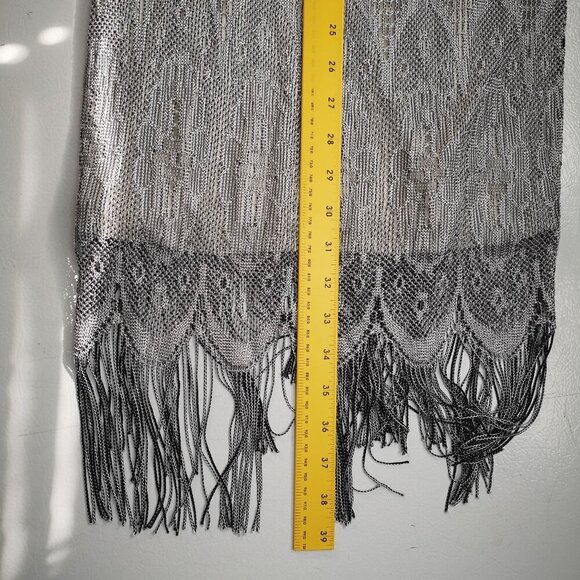 Venus Ladies Grey Lace Pattern with Cream Lining Sleeveless Flapper Dress - Picture 8 of 8